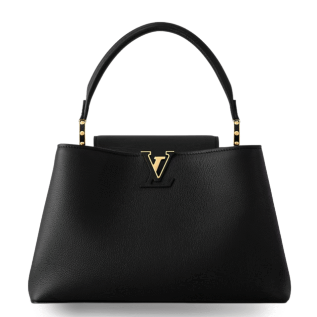 Louis Vuitton Capucines MM Handbag in Black Taurillon Leather